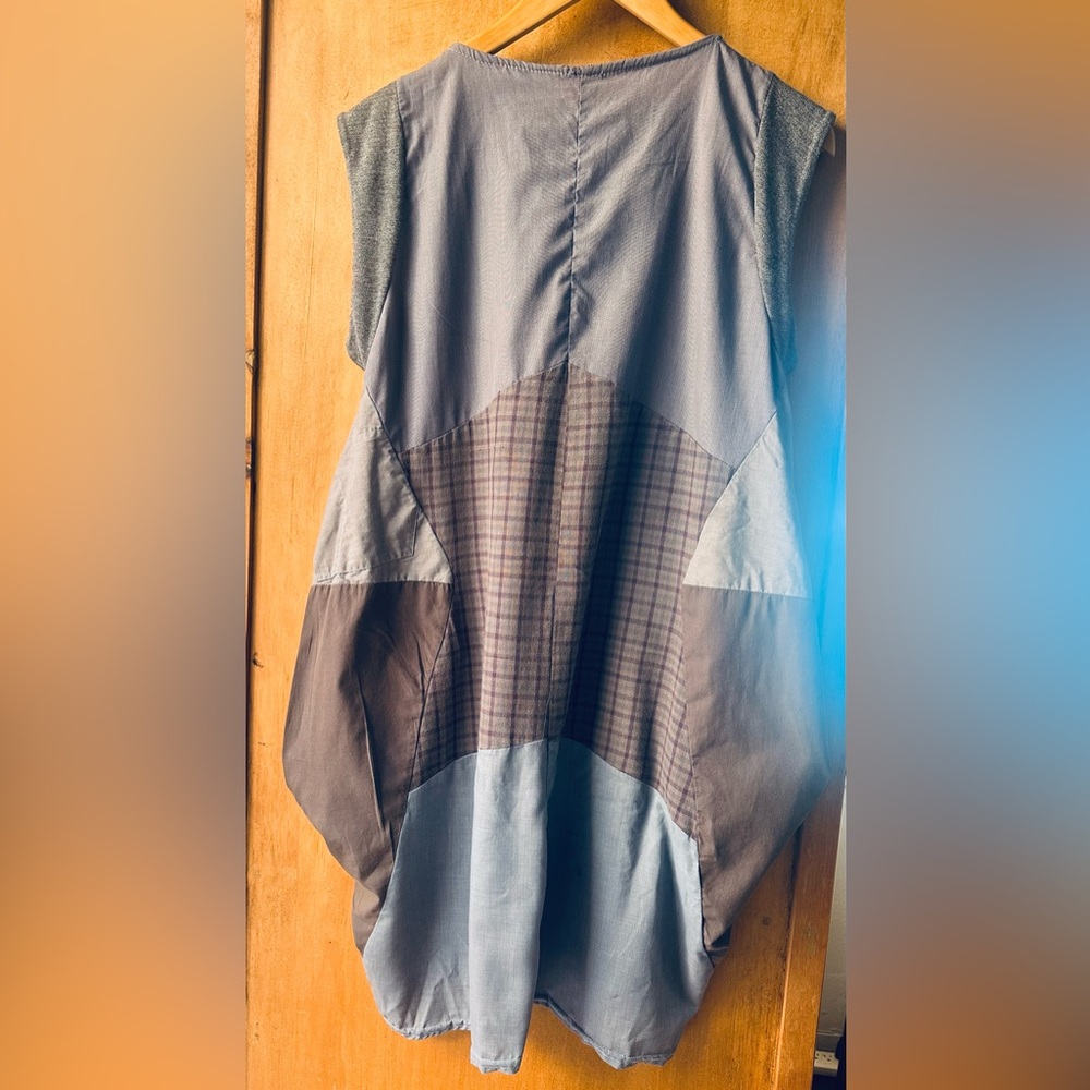 PRINTA Bubble Dress, Budapest. Handmade Midi Lagenlook-style, Jersey + Patchwork